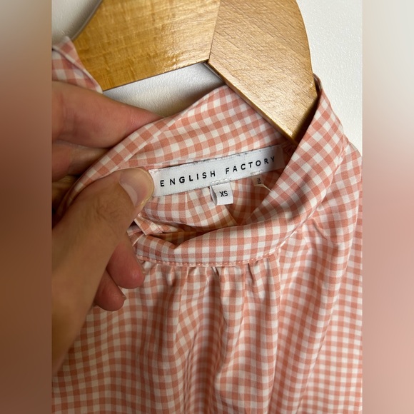 English Factory Pink Gingham Sleeveless Women Midi Dress Size XS - Picture 6 of 14